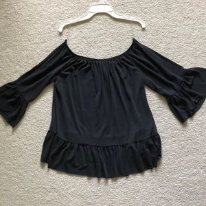 Black off the shoulder top